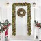 24 Inch Christmas Wreaths, Christmas Wreaths for Front Door with Balls Ornaments, Eucalyptus and Battery Operated LED Lights, Large Artificial Xmas Wreath with Timer for Outdoor Holiday Decor